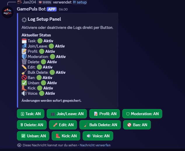 Setup Panel Screenshot