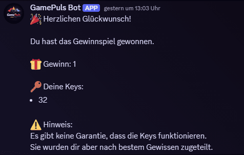 Giveaway Gewinner DM