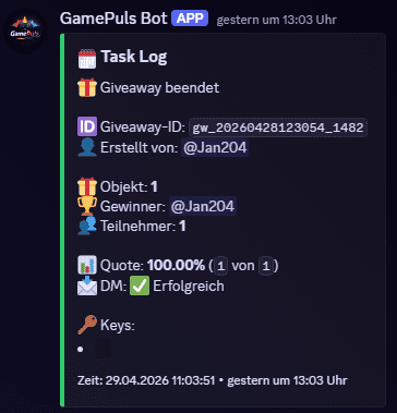 Giveaway Log